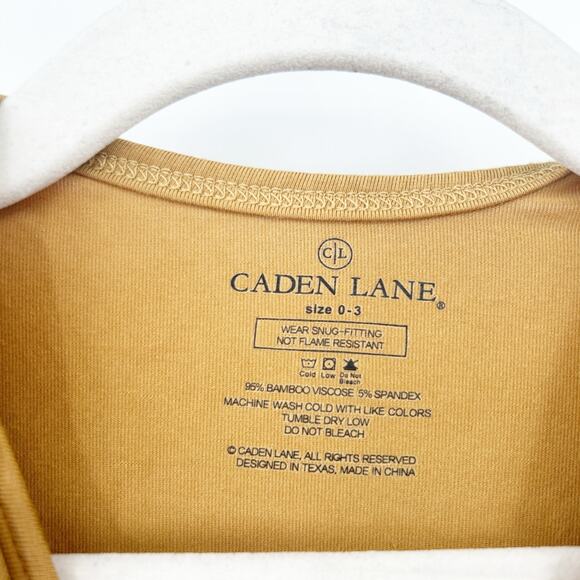 Caden Lane Newborn Baby Bamboo Long Sleeve Knotted Sleep Gown Size 0-3M Mustard - Picture 4 of 6